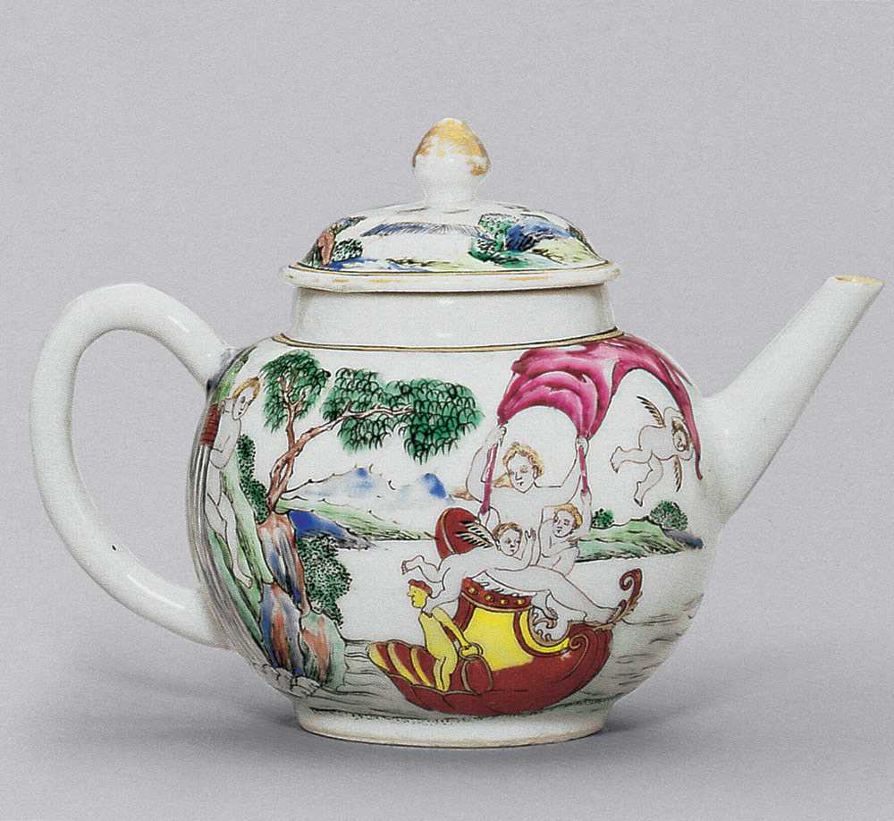 约1704至1745年 粉彩希腊神话故事图茶壶连盖